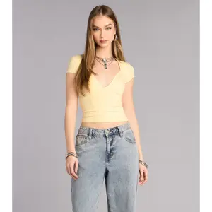 Lowkey Chic Short Sleeve V-Neck Top