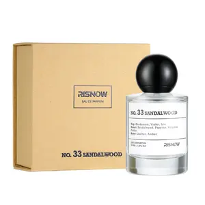 RISNOW No. 33 SANDALWOOD 50ml – Eau de Parfum with Portable Travel Spray Bottle Long-Lasting For unisex Perfume Woody fragrance For Women & Men
