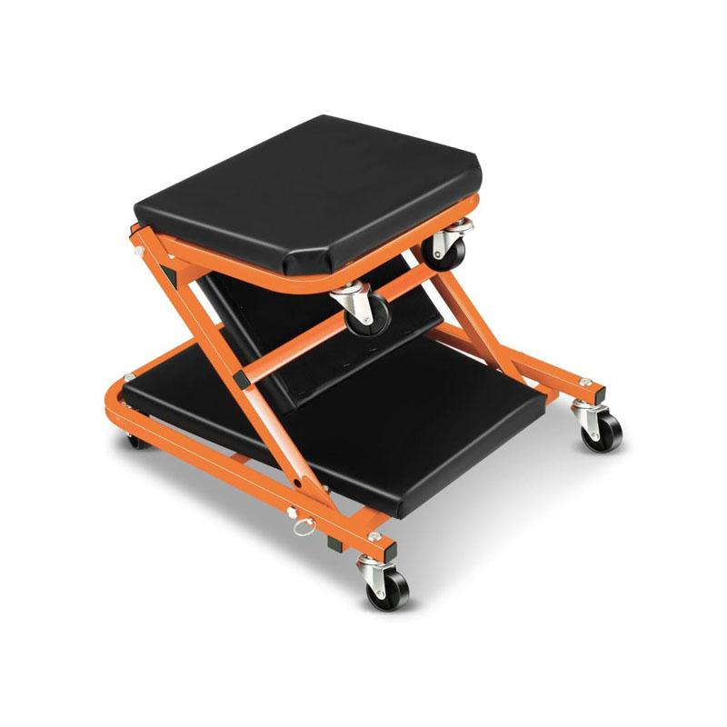 36-inch Z-Creeper Seat with Wheels, 2-in-1 Folding Garage Seat, 330 lb Capacity, Under-Car Automotive Mechanic Repair with 6 Swivel Casters