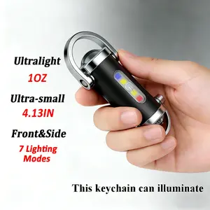 Mini LED Flashlight Strong Light Portable Flashlight, USB-CRechargeable Keychain Light with Strobe and SOS Light forCamping, Hiking, Work, Travel, Outdoor fun