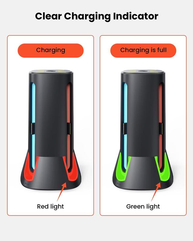 Dock for   2 :  4 in 1  Dock Charger for JoyCon Controllers  Accessory,Multiple RGB Light, Family  Night & Travel Essentials