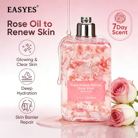 【Easyes】Rose Essence Native Body Wash - Red rose fragrance 3X repair Deep Moisture Soft Skin for Dry & Sensitive Skin Instant relief of dryness and itching vegan no animal testing The best choice for gifts -SW-2
