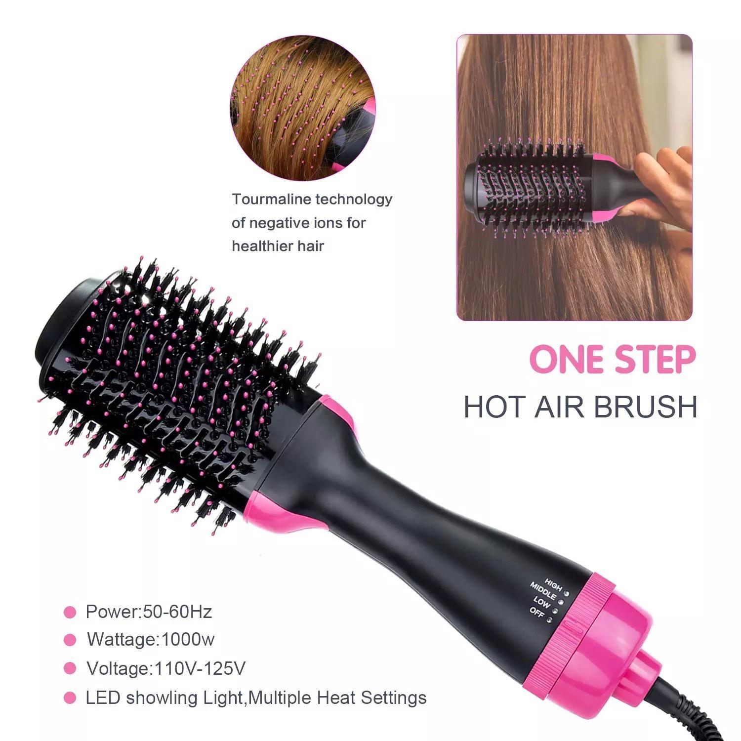 Hair Curler Hair Dryer 2 In 1 Hot Air Brush Rotating Comb Comfort