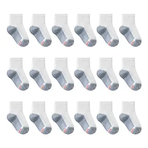 18 Pairs Kids Boys Girs Socks Athletic Basketball Youth Sport Crew Cotton Breathable Soft Socks School Uniform Casual Basic Socks