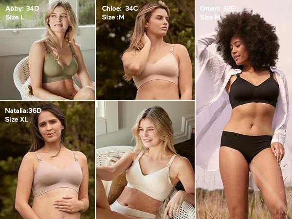 Momcozy M-3XL Nursing Bras for Breastfeeding YN21 Seamless Ultra Comfort Maternity Bra, Natural Shape, Pregnancy Sleep Bralette，A