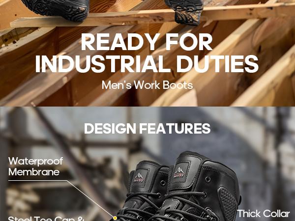 NORTIV8 Men's Waterproof Steel Toe Cap Work Boots Black Boots for Men and work boots for men Footwear Boy Tactical Shoes Closed Walking Shoes Worker Bota steel toe shoes non slip work shoes NORTIV8 Men's Waterproof Steel Toe Cap Work Boots Black Boots for Men and work boots for men Footwear Boy Tactical Shoes Closed Walking Shoes Worker Bota steel toe shoes non slip work shoes