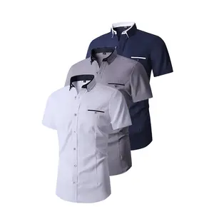 Men’s Summer Ice Silk Short-Sleeve Shirt, Lightweight Korean Style Business Casual Slim Fit, Wrinkle-Resistant