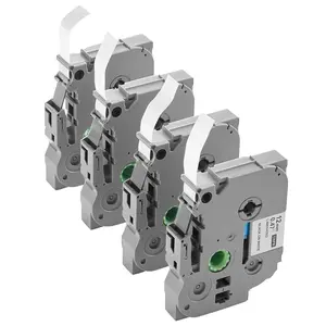 4 Pcs Black on White Label Maker Tape (0.47" / 12mm) - Compatible with Brother P-Touch Labelers & LetraTag TZe-231, Durable Refill Cartridges