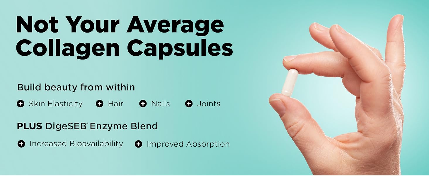 Multi Collagen Complex Dietary Supplement | 5 Types I, II, III, V, X | Grass-Fed Hydrolyzed Collagen Peptides for Healthy Hair, Skin, Nails, Joints & Gut Health | 150 Capsules