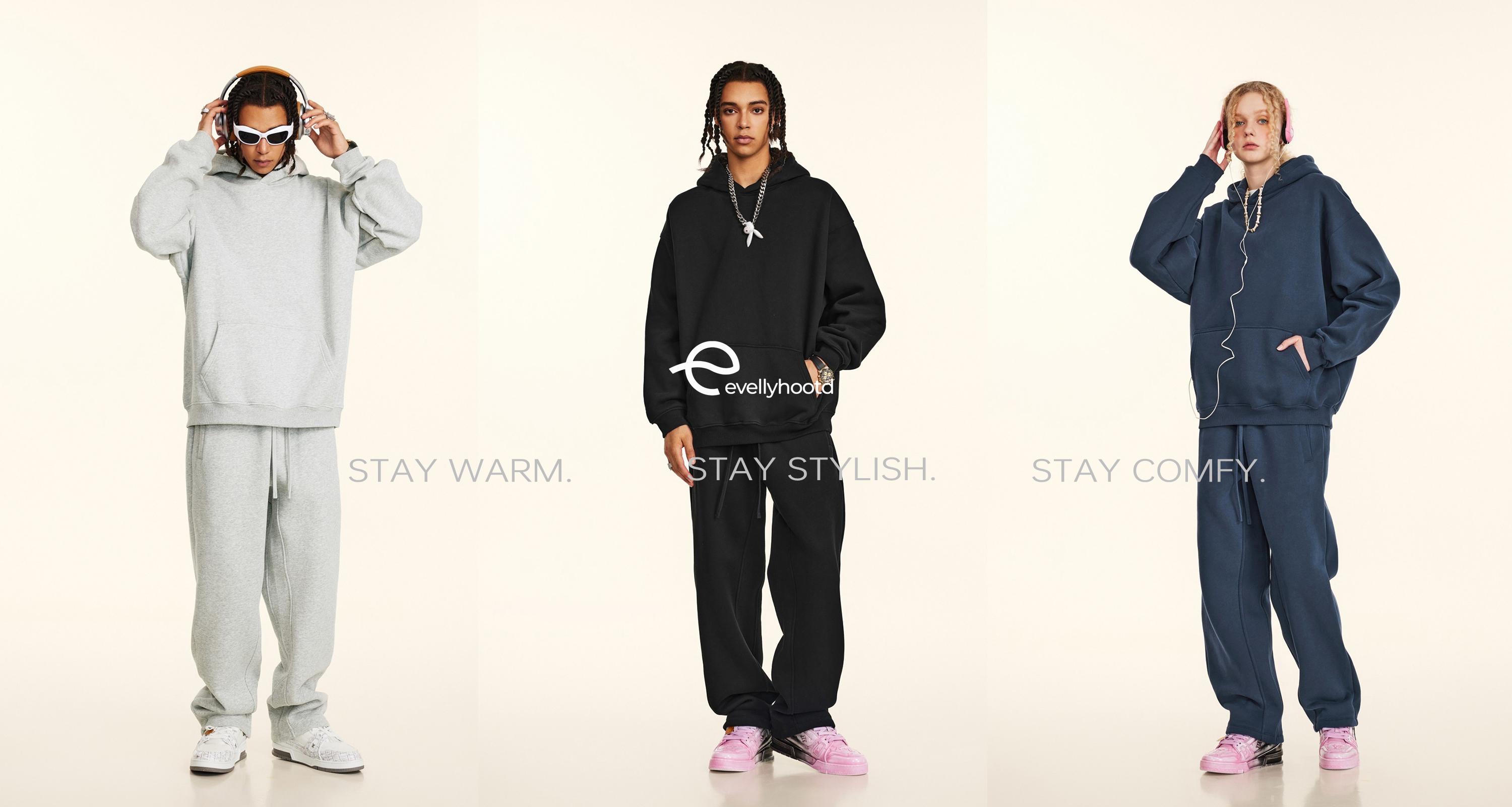 EVELLYHOOTD 600GSM Straight-Leg & Cuffed Baggy Fleece Sweatpants – Unisex Retro Streetwear for Spring Fall Winter | Soft & Cozy Fit【2025 New Drop】
