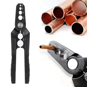 Copper Pipe Repair Pliers 6-in-1 HVAC Manual Tube Rounder Tool for 1/4" to 7/8" Copper Aluminum Thin Wall Pipe Professional Plumbing Repair Hand Tool
