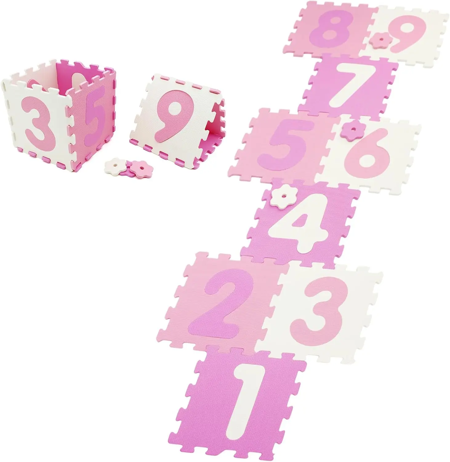 Costzon Kids Foam Puzzle Floor Mat, 9 Tiles Baby Comfortable Tummy Time Mat with Numbers, Non-Slip & Waterproof Interlocking Foam Tiles Play Mat for Toddler Playroom, Kindergarten or Nursery Gift Season BlackFriday Friends Giving