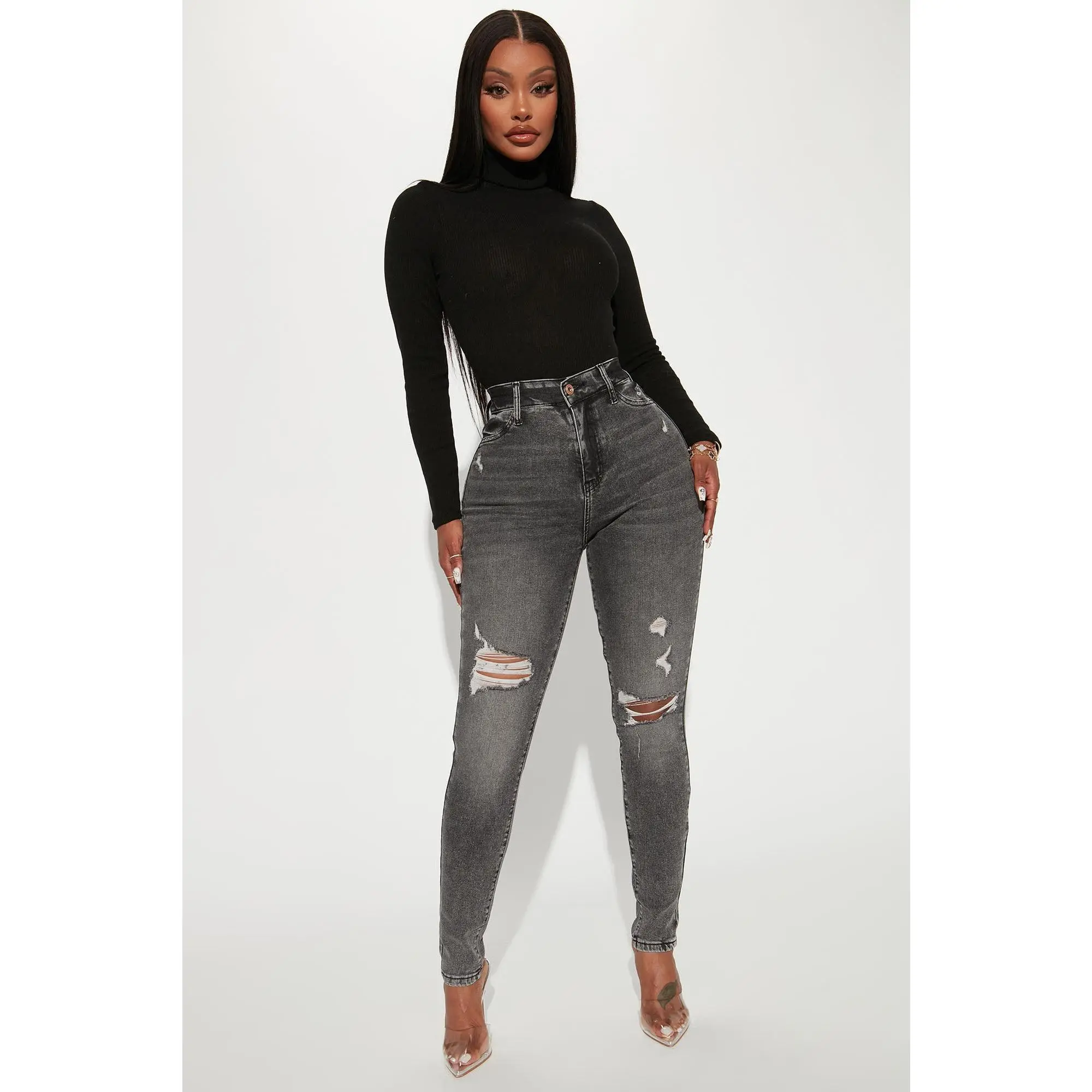 Living Life High Stretch Skinny Jeans - Black Wash