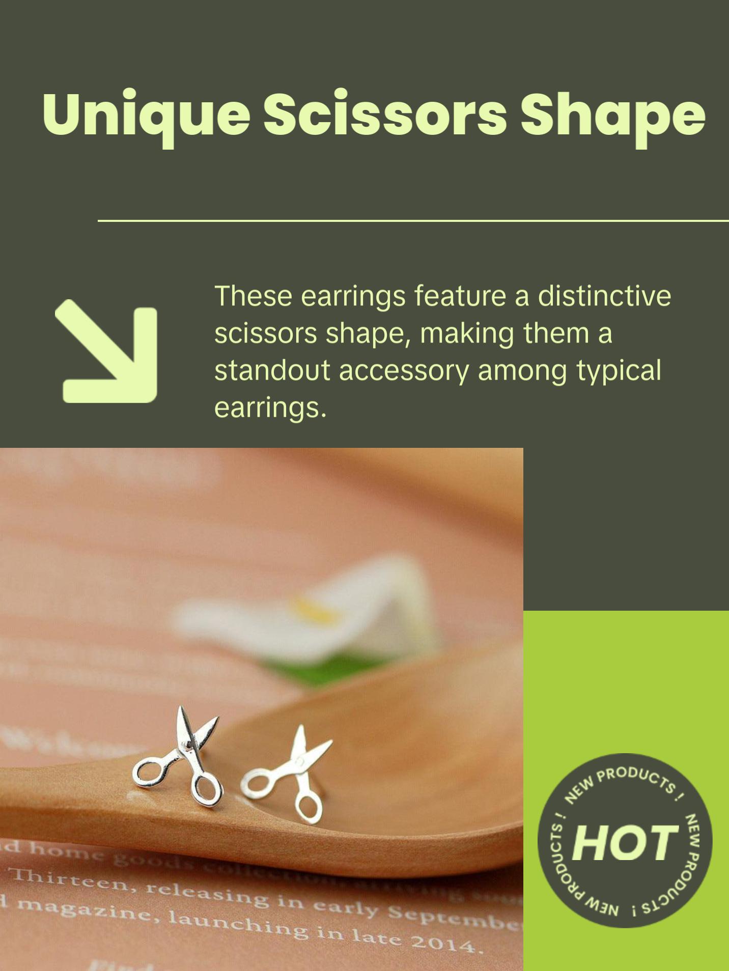 Sterling Silver Small Scissors Earrings