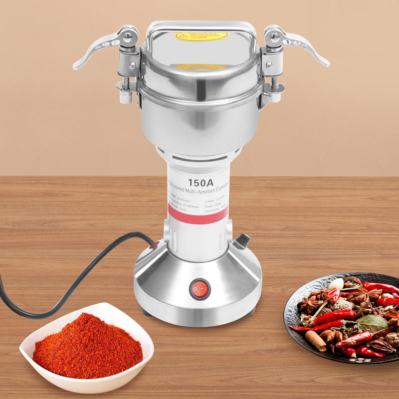 Commercial Electric Grain Grinder 4500W 32000RPM Stainless Steel Mill Grinder 50-300 Mesh for Spices Herbs Coffee Beans Nuts Dry Food Grinding Kitchen