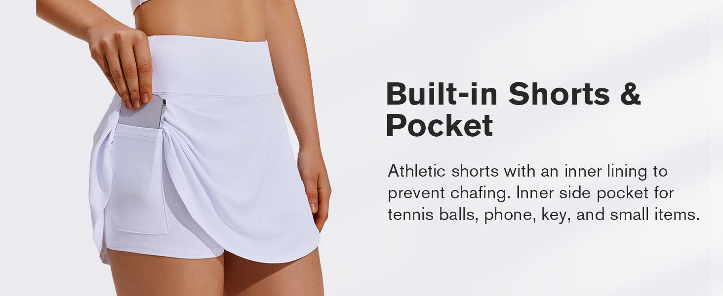 PINSPARK Tennis Skirt Womens Pleated Skort Lightweight Mini Active Skirts Golf Appeal with Pocket,Coral Large springtok OutdoorFun Sporty Wide Waistband Comfortable Inner Lining Dominate The Court Independence Day