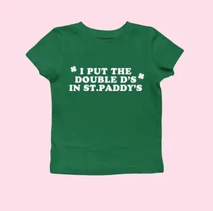 [Sale up to 30%] I Put The Double D's In St. Paddy's Day Baby Tee, Funny Saint Patricks Day, Funny St. Patty's Crop, Kiss Me I'm Irish, Lucky St Paddy's Day