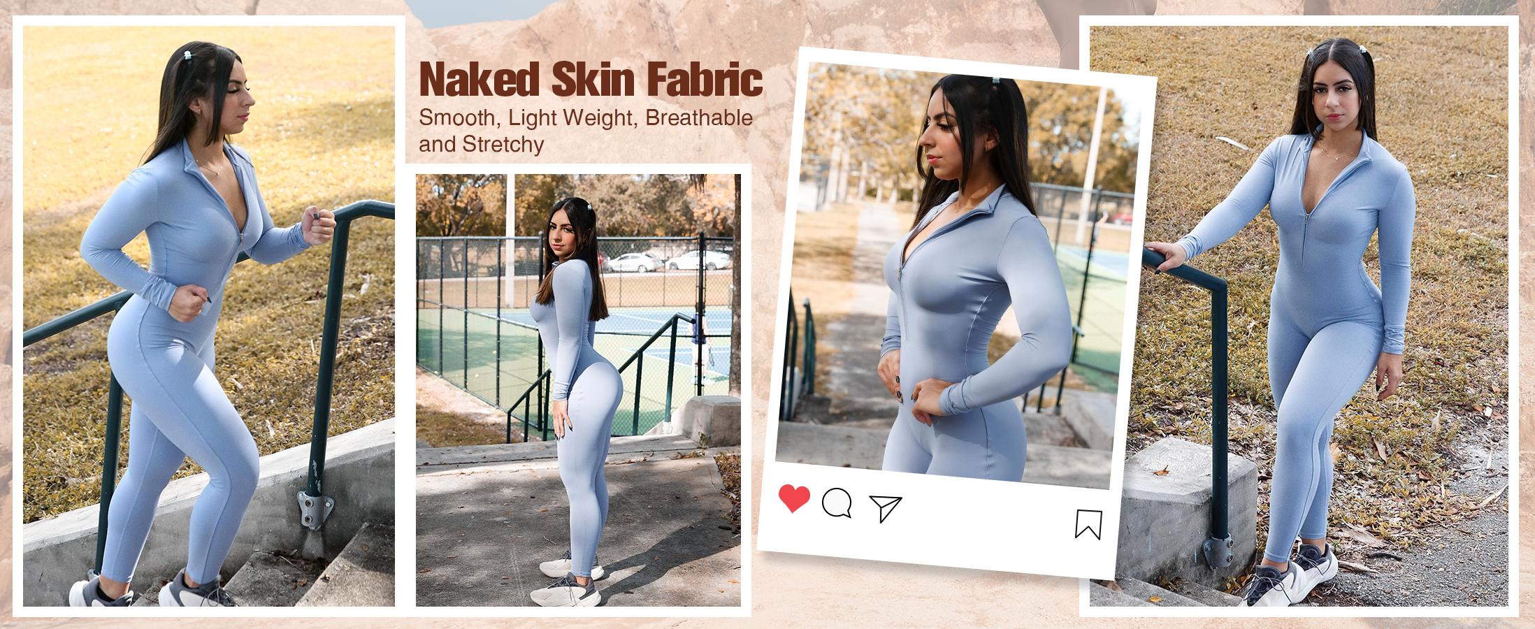 YEOREO Women  Workout Jumpsuit Zip Up Romper Bottom Pants Bodysuit Bodycon Sexy One Piece Fabric Spandex Womenswear Tops Stretchy Flexible SpringStatements