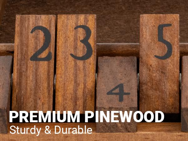 ropoda Shut The Box Dice Board Game (2-4 Players) for Kids & Adults [4 Sided Large Wooden Board Game, 8 Dice + Shut-The-Box Rules] Smart Game for Learning Addition – Vantage Style,Valentine's Day