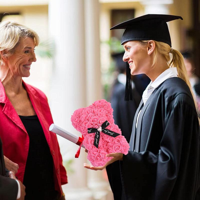 Artificial Rose Teddy Bear -Rose Flower Bear Fake Rose Flower Gifts for Wedding, Birthday，Valentine's Day， Anniversary's, Mothers/Girlfriend