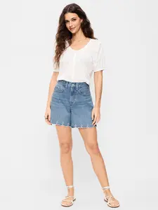 Old Navy Women's High-Waisted Baggy Jean Shorts -- 5-inch inseam