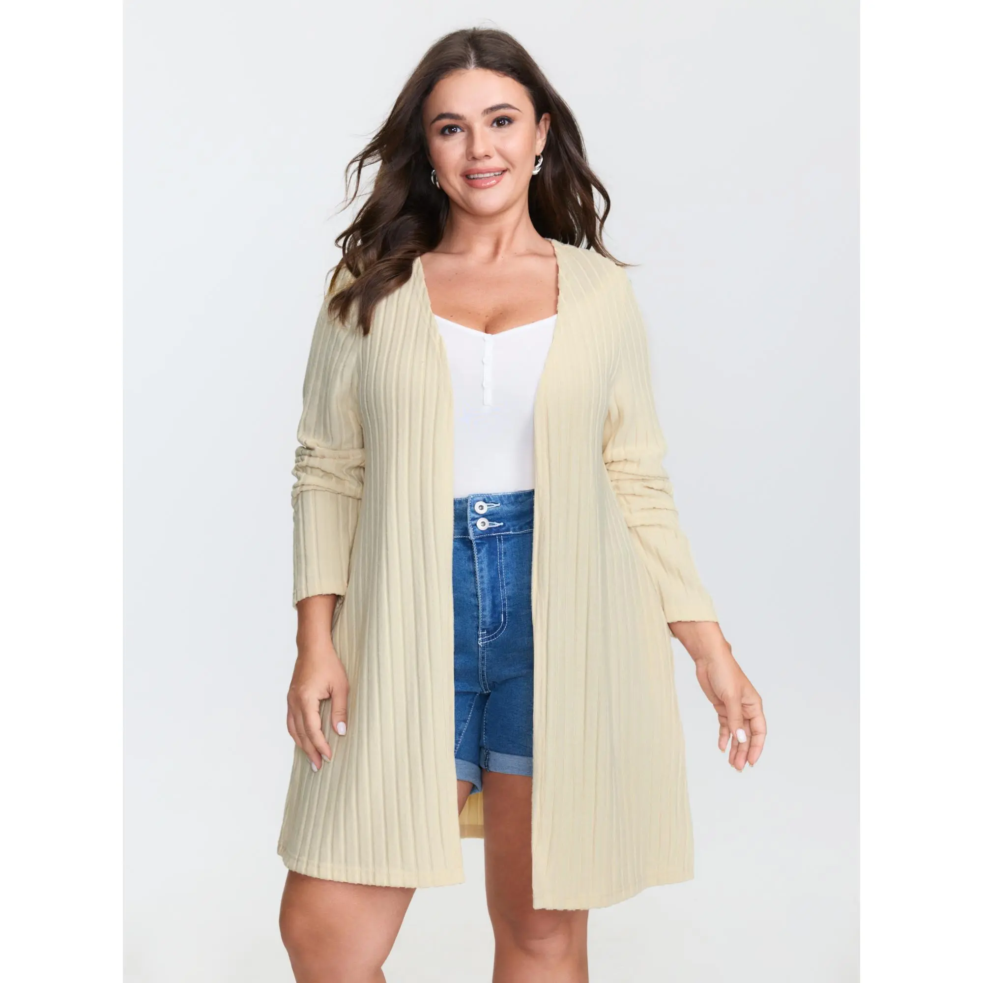 【Pocket Approved 】BLOOMCHIC Ribbed Open-Front Cover-Up 2026SummerfindsSummerfinds Fit Knitwear Womenswear Fabric