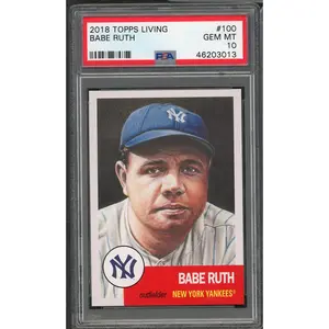 Babe Ruth 2018 Topps Living Baseball Card #100 PSA 10 GEM MINT