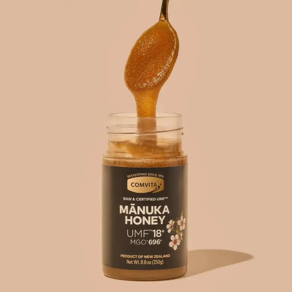 UMF 18+ (MGO 696+) Mānuka Honey Raw Monofloral for Targeted Gut & Immune Support Sweet Flavor 8.8 oz