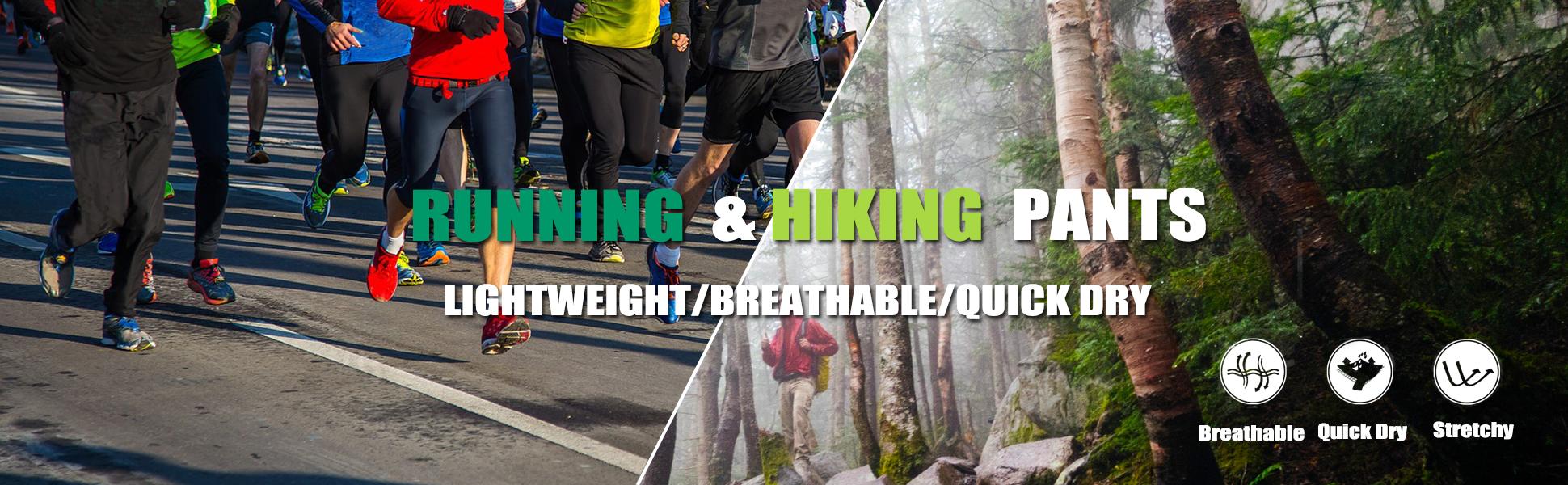 MAGCOMSEN Hiking Pants for Men Lightweight Workout Pants with Pockets Quick Dry Jogging Pants Gym Outdoorfun