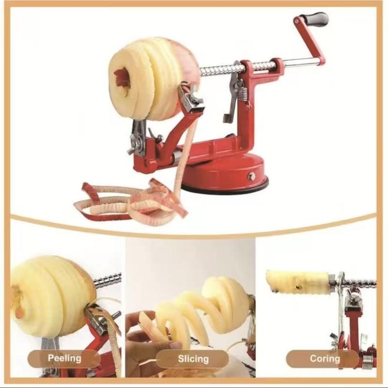 Stainless Steel Apple Peeler Corer with Suction Base Adjustable Blade for Pears Potatoes Fruit Veg Peeling Slicing & Coring