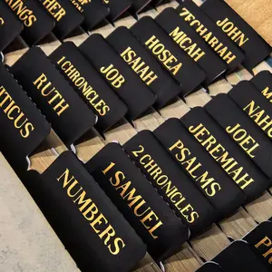 Laminated Bible Tabs Gold Foil Embossed Lettering for Women Men Reposition Large Print Sticky Labels Easy Read Apply 105 Chapters Labels for Easy Navigation Black