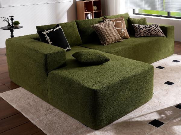 【For Live Deal 】Cushion,Holder ,Match with Ovios 104" Cloud Sectional Couch with L-Shaped Chaise Modern Modular Design, No Assembly Required, Plush Corduroy Cloud Velvet Fabric, 2 Pieces