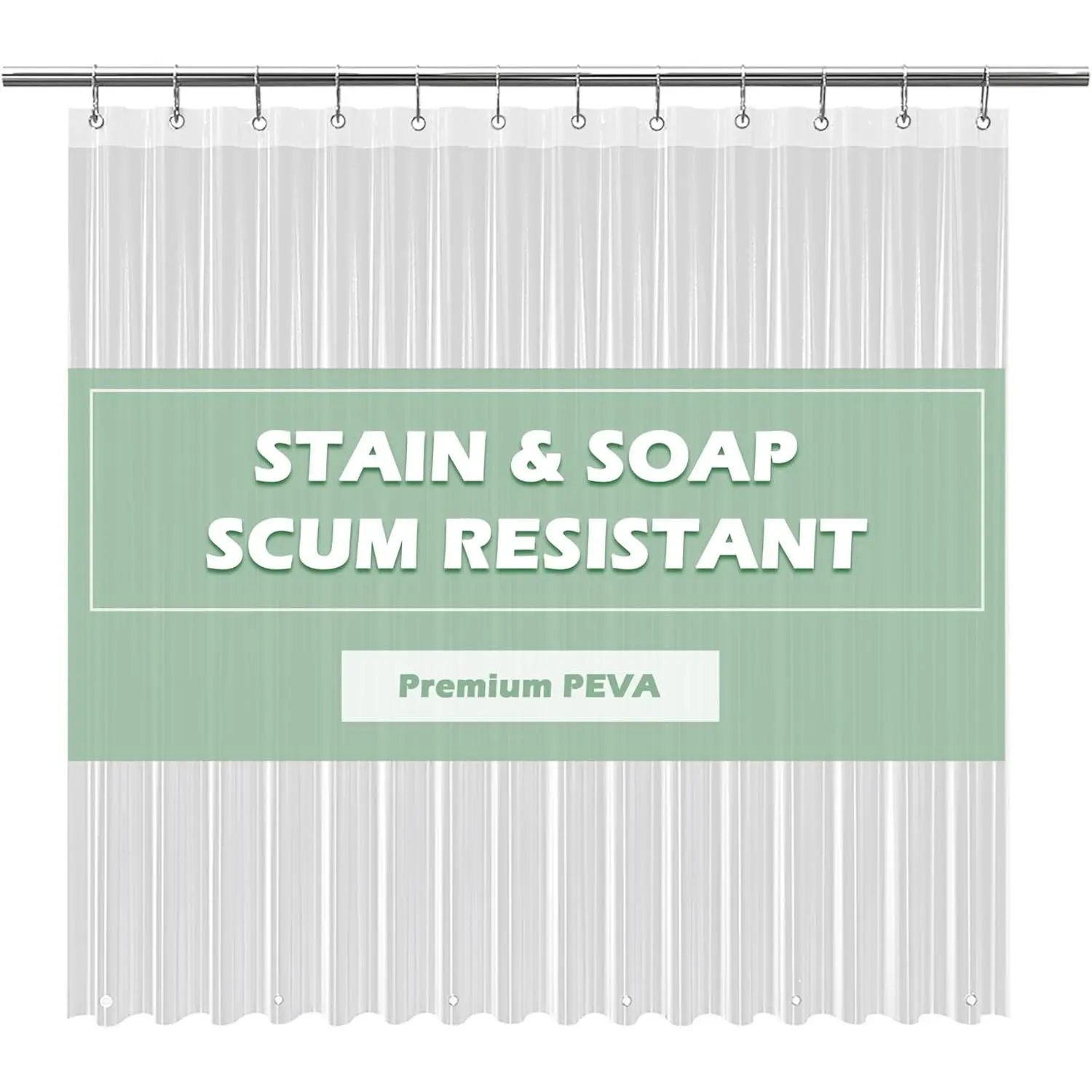 Clear Shower Curtain Liner Light Weight PEVA, Shower Liner 72x72 Inches, , No  Smell with 12 Rust Proof Metal Grommets for Bathroom Shower Curtain
