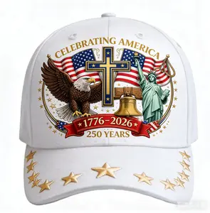 USA 250th Anniversary Embroidered Baseball Cap 1776-2026 Patriotic Trucker Hat