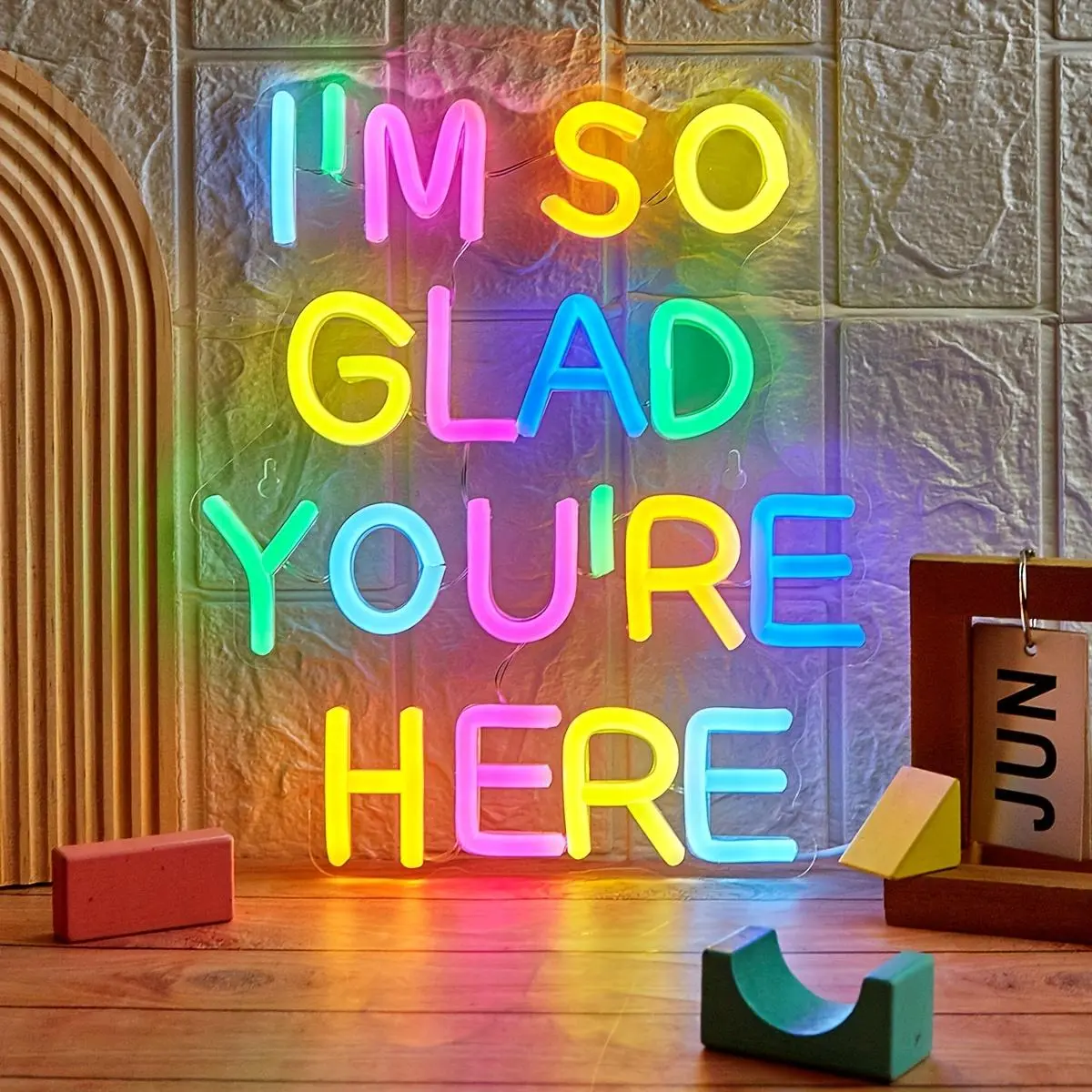 USB Powered Neon Sign, I'm So Glad You're Here Letter Neon Sign, Neon Light Sign, Decorative Neon Sign, LED Neon Lights, Indoor Decor for Home Party Festival