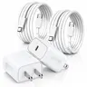 RXVNPXI 2-Pack 20W PD 3.0 Wall Charger Set with 4x6FT Cables, Fast-Charging Type-C Blocks for Mobile Smartphone, Cellphone & Electronic Devices (iPhone 18-15 Pro Max Plus, iPad, Samsung Galaxy, Pixel)