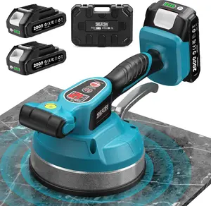 SEESII KP-160B Tile Vibration Tool, Cordless Tile Vibration Leveling Machine with 2×2000mAh Batteries, 160mm Large Suction Strong Grip, 12-Speed Adjustable Tile Tools for Floor/for the Pro and DIY fathersdaygift Outdoorfun