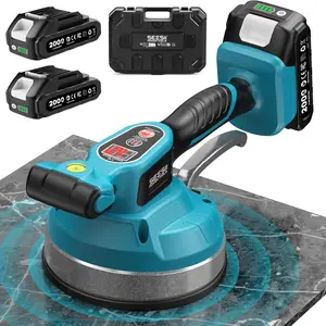 SEESII KP-160B Tile Vibration Tool, Cordless Tile Vibration Leveling Machine with 2×2000mAh Batteries, 160mm Large Suction Strong Grip, 12-Speed Adjustable Tile Tools for Floor/for the Pro and DIY fathersdaygift Outdoorfun