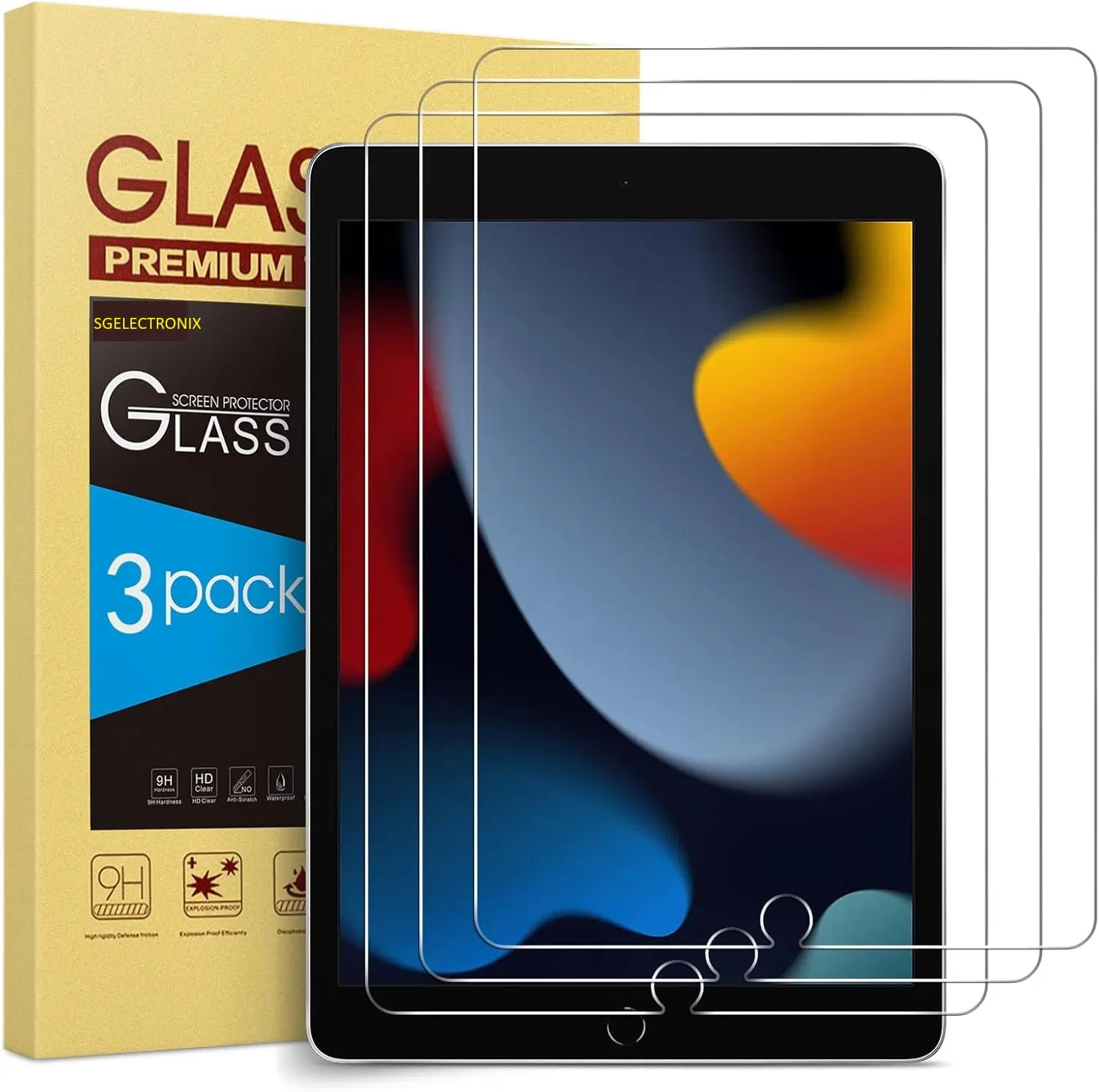 Tempered Glass Tablet Screen Protector, 10.2 in Accessories for iPad 9th/8th/7th Generation (2021/2020/2019 Model) with Enhanced Protection