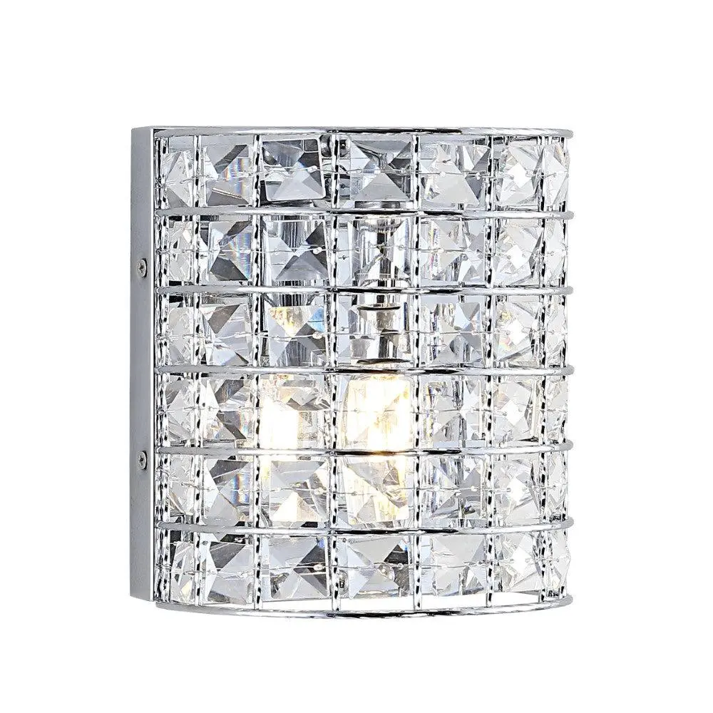 JONATHAN Y Clara Deco Chrome Metal-Crystal Classic Glam LED Vanity Wall Sconce - Adult Home Decor Light, LED Bulb Indoor Lighting for Bathroom, Dining Room
