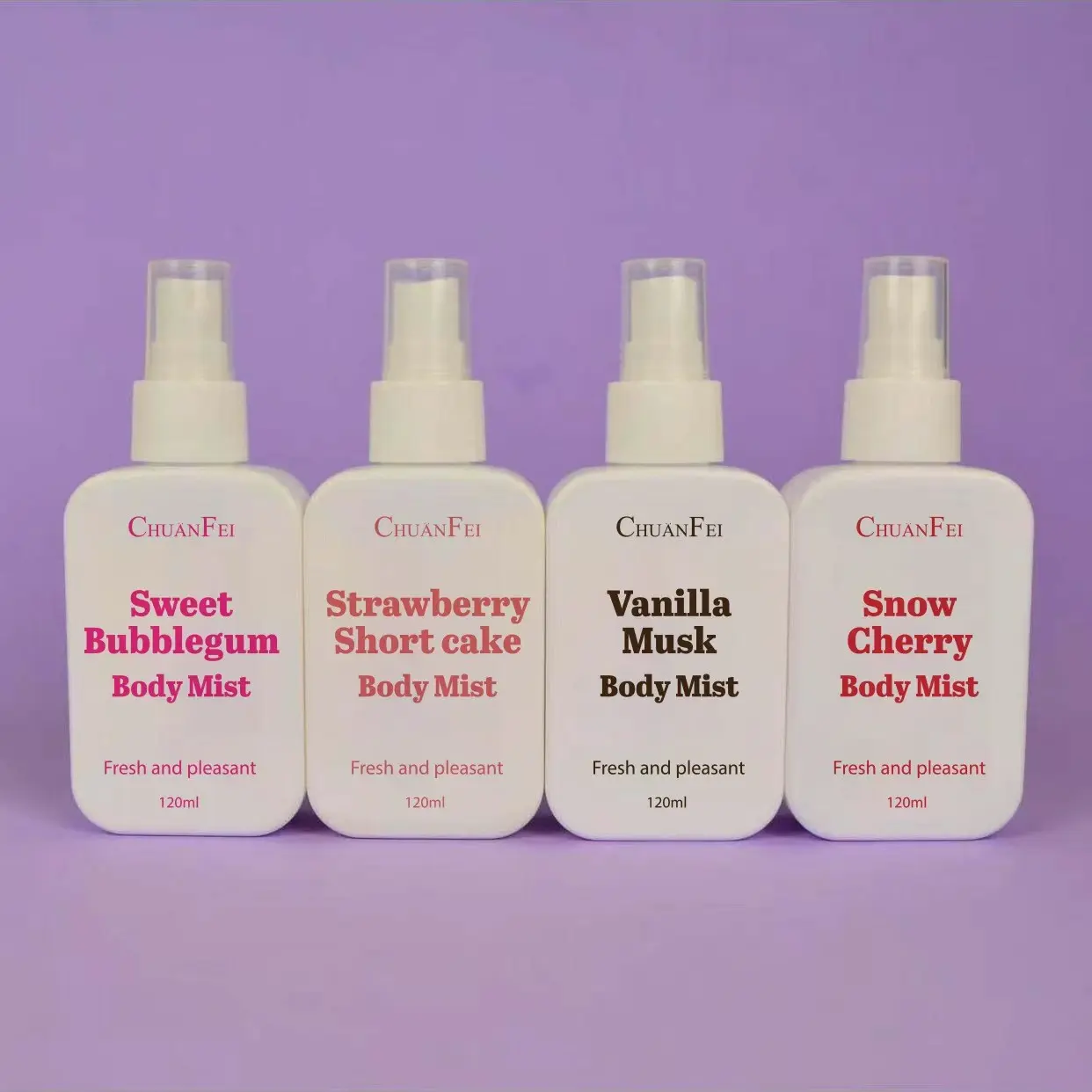 Body Spray 120ML, Fragrance Mist, Delightful Fragrance, Fruity Sweet Fragrance, Strawberry Shortcake, Vanilla Musk, Snow Cherry, Sweet Bubblegum, Fresh Subtle Scent, Unisex Perfume, Ideal for Men & Women, Daily Use
