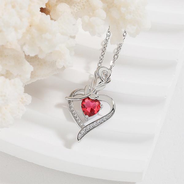 Preserved Real Rose Gift with Red Diamont Necklace,Cute Gifts for Girlfriends,Women,Mother,Wife,Gifts Idea on Mother`s Day,Valentine`s Day,Christmas,Birthday