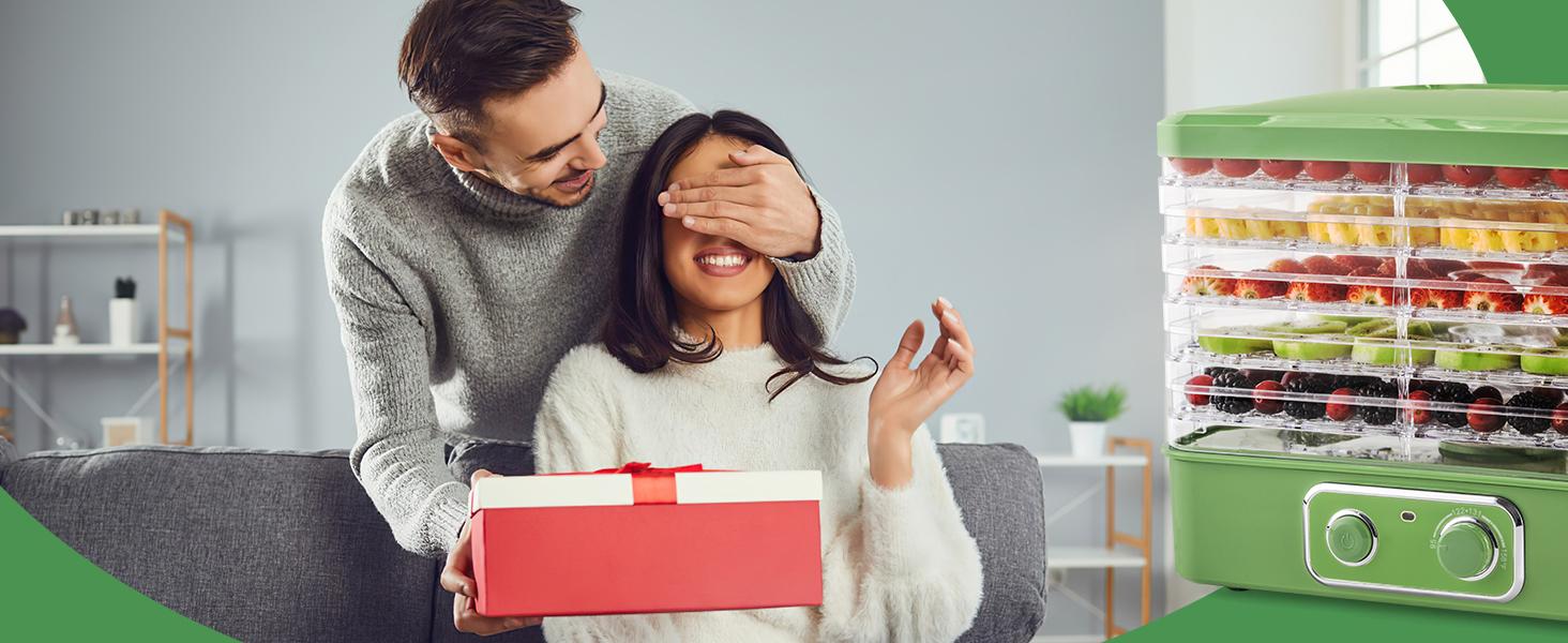 Pukomc Versatile Food Dehydrators: 5 BPA-Free Stackable Trays, Adjustable Temperature Controls for Jerky, Fruits, Meats, Vegetables, Snacks, Herbs, and Greens - 240W Freeze Dry Machine