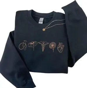 Medical Sweatshirt, Nurse Modern Minimalist Sweater, Doctor RN Gift Tee, Floral Minimal Tee, NICU, PICU, Dr, Cardiology, Peds Cotton Vintage Tops