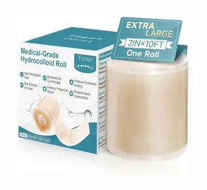 Hydrocolloid Roll Patch for Wound Care, Extra Large Self-Adhesive Hydrocolloid Bandages, Cut-to-Size Patch, Ultra Absorbent & Waterproof, First Aid Kit Essential (2in×10ft)