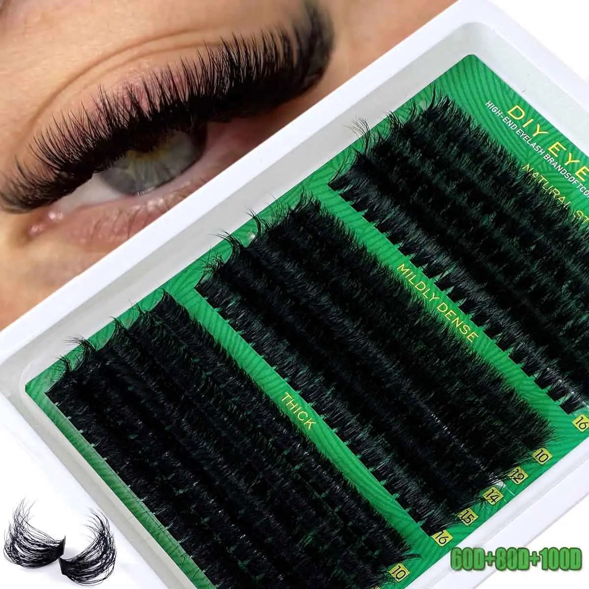 295pcs/245pcs/175pcs DIY60D+80D+100D/100D+20D+60D/160D+200D+300D Individual Lash Extensions 0.07mm Curled Dramatic Lashes 10-16mm Mixed Tray, Makeup Tools, Personal Lash Extension, Suitable For Home Use, Everyday Makeup,  Eyelash Clusters Fake Lashes