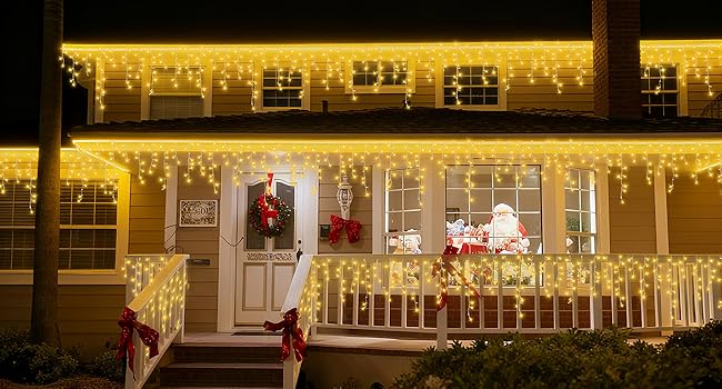 Bright LED Christmas icicle lights