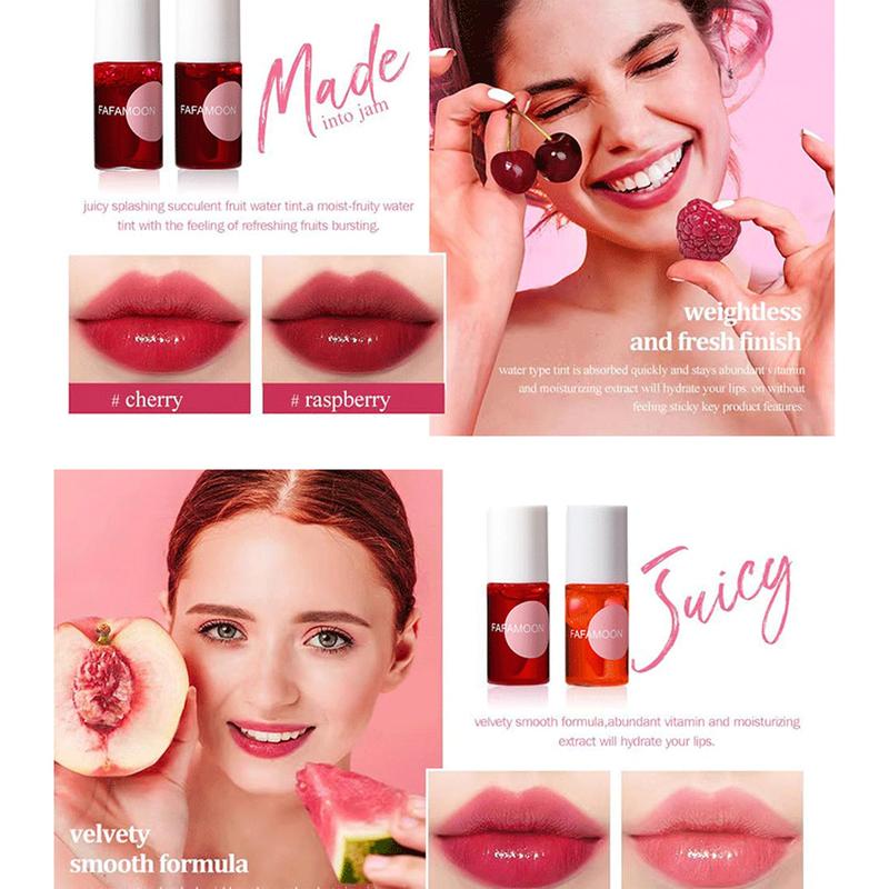 4PCS Lip Tint Stain Set, Mini Moisturizing Water Lipstick, Vivid Color Korean Lip Gloss, Long-Lasting Non-Stick Cup Multi-Use Lip and Cheek Tint