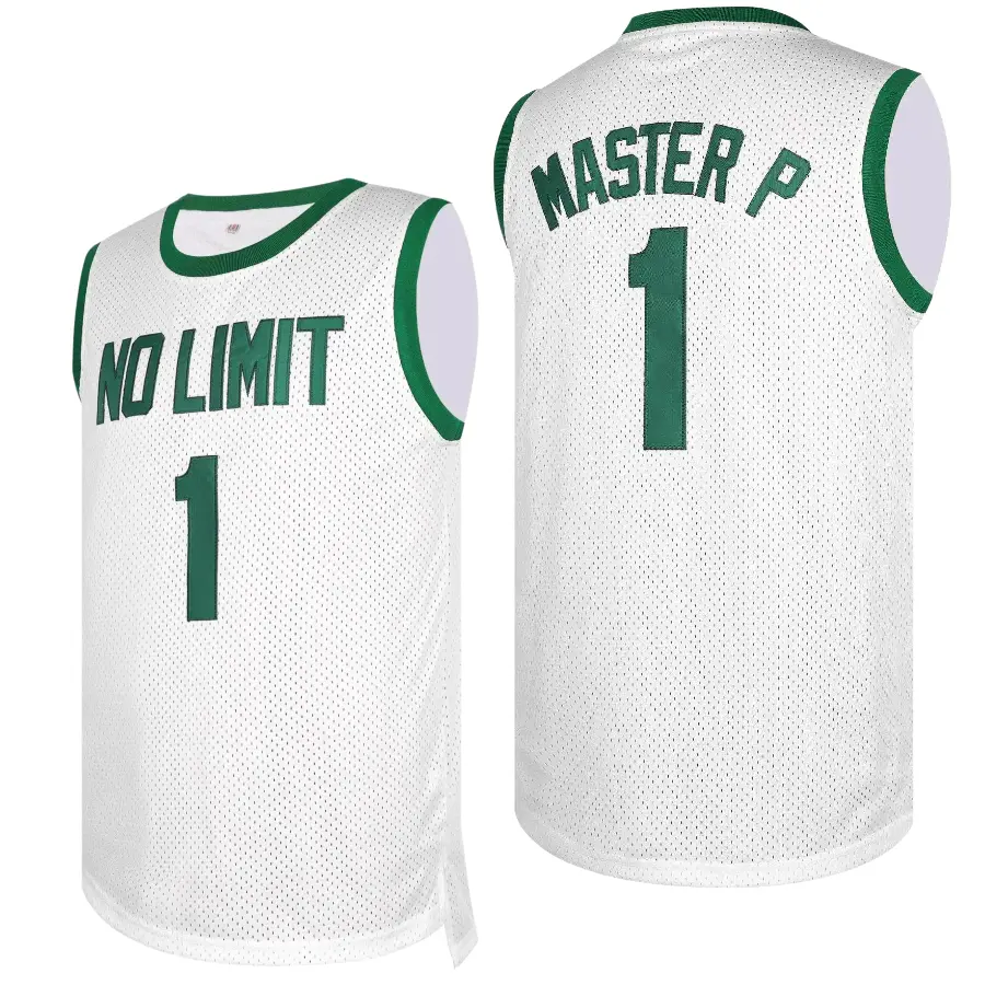 Men's white #1 basketball shirt, loose embroidery, suitable for sports, fashionable and casual, street breathable shirt tiktokshopbacktoschool,back to school,back to school haul