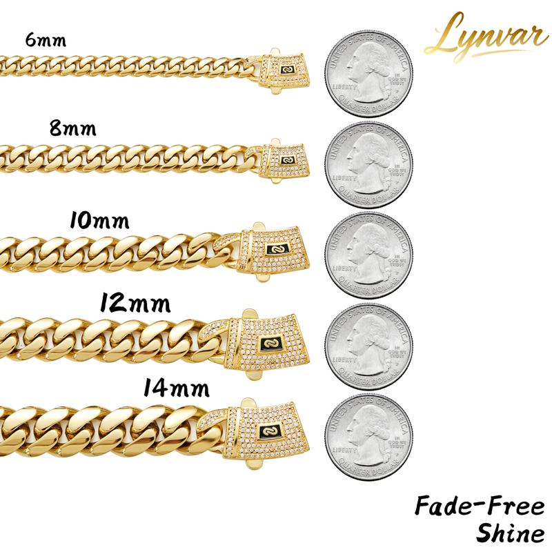 Upgraded 14K Gold-Plated Cuban Chain Set – Premium Necklace & Bracelet Duo with White Stone Detail | Elevated Modern Gift Upgraded 14K Gold-Plated Cuban Chain Set – Premium Necklace & Bracelet Duo with White Stone Detail | Elevated Modern Gift